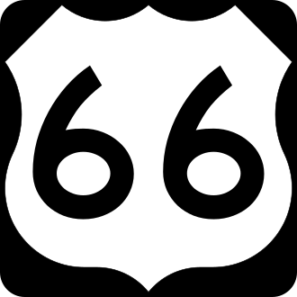Historic U.S. Route  66 shield sign